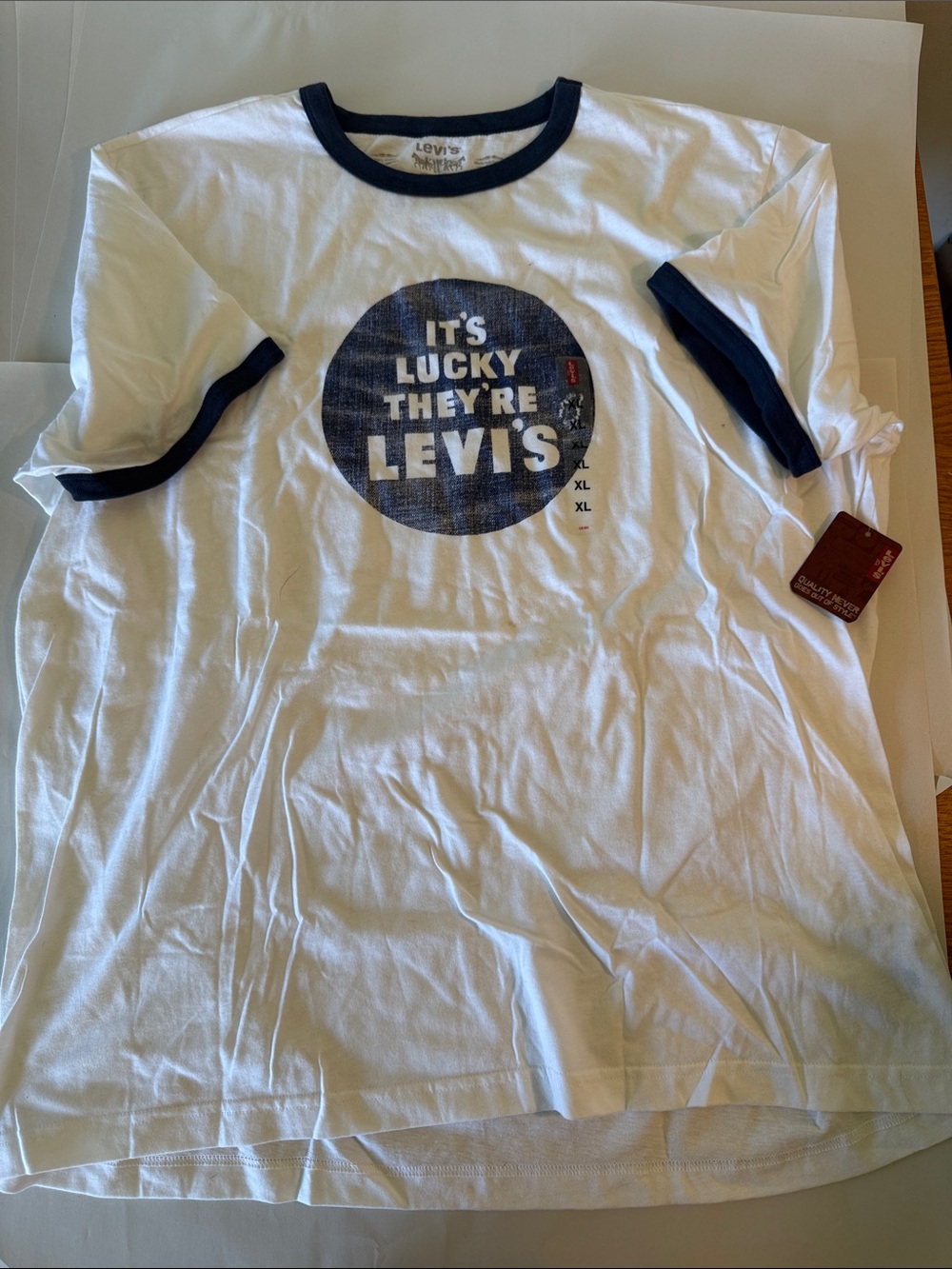 Levi's White Tee with Navy Ringer & Graphic